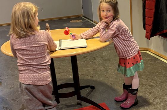 Et par barnr som spiller et spill