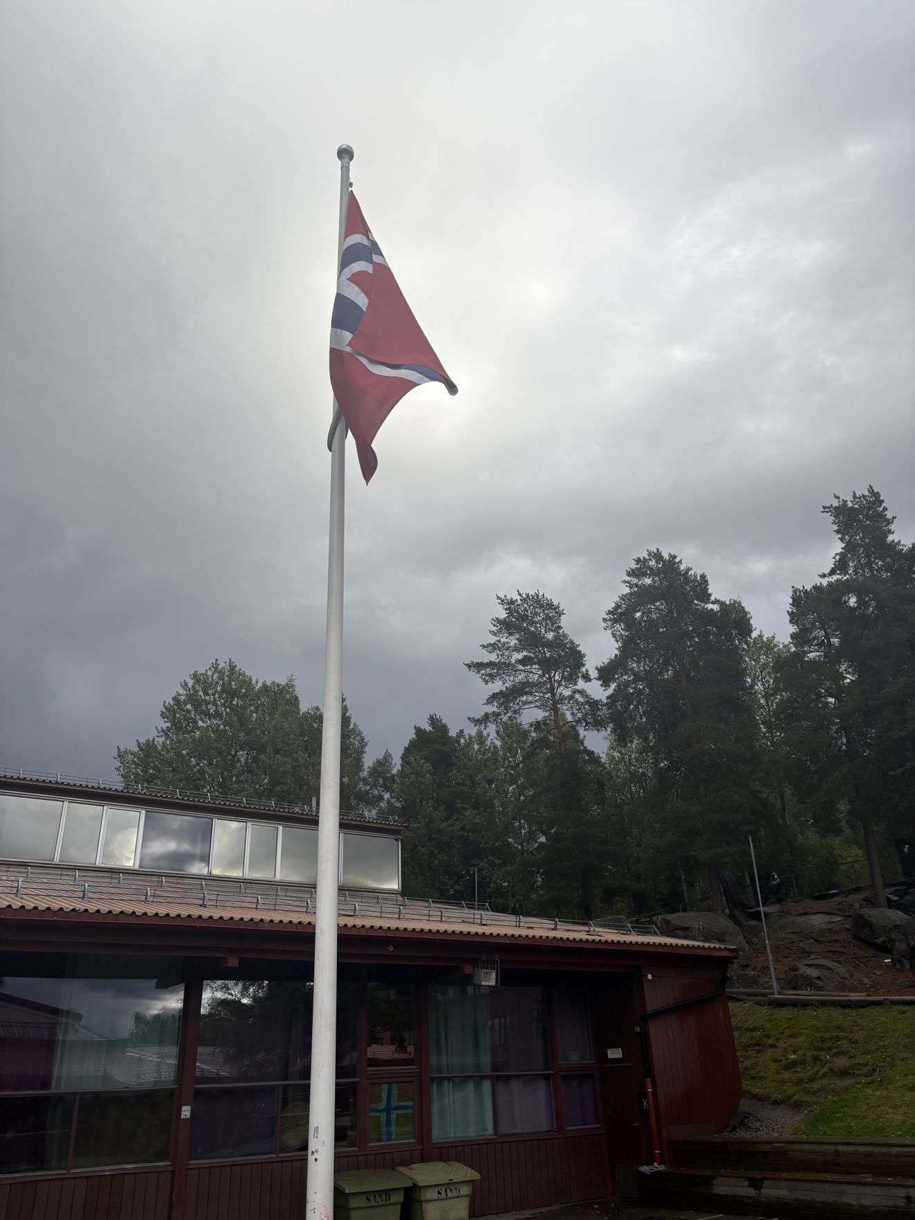 Et flagg på en stang